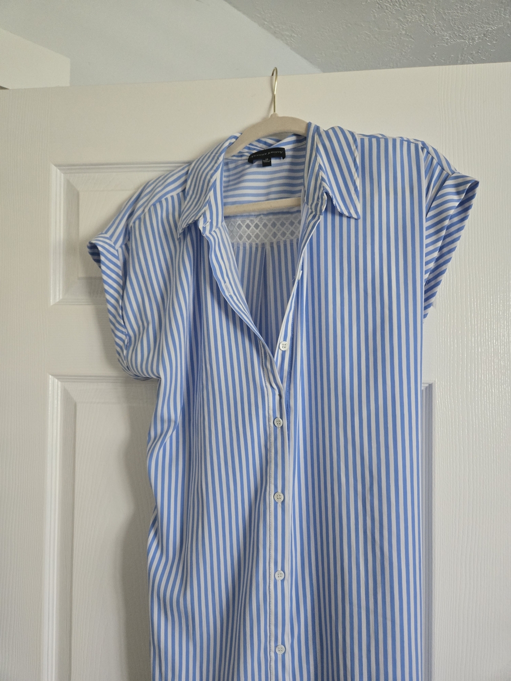 Spenser Jeremy Blue and White Striped Midi Dress